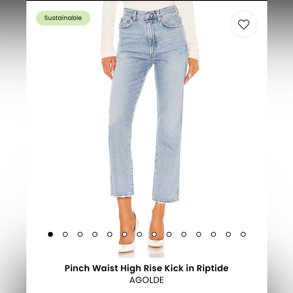 Agolde pinch waist high rise kick in riptide